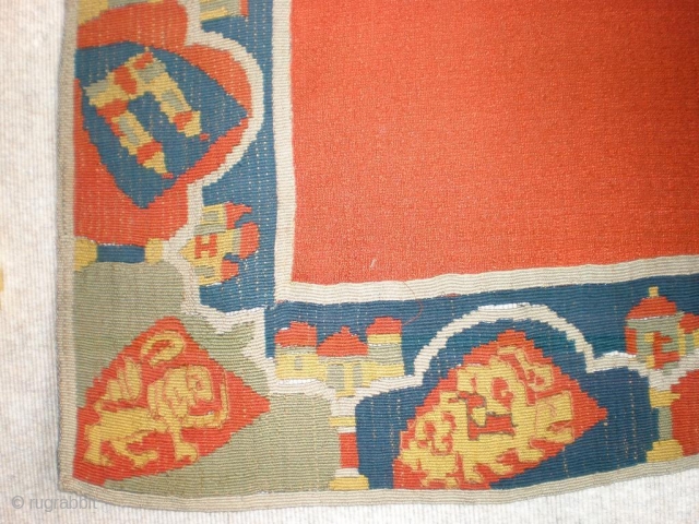 18th century North german Frisians pictorialtapestry Rollakan slit weave natural dyes warp 3 ply Linen  size 100 cm x 89 cm
the picture is just a detail you are welcome to ask  ...