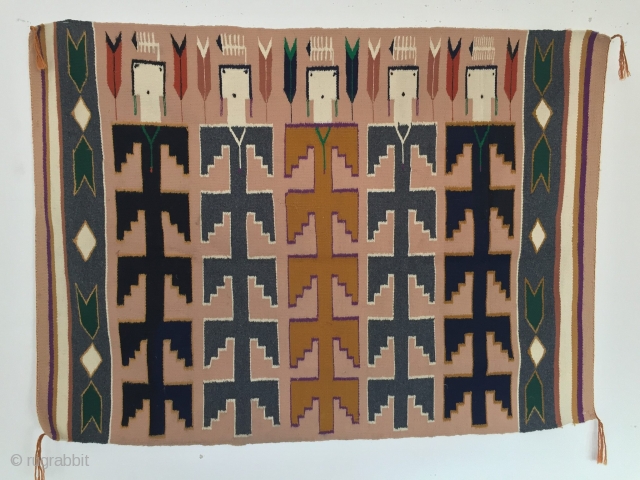 20th century 1970s Navajo Yei Rug Blanklet size 116 cm x 87 cm

soulmatetextile@gmail.com



                    