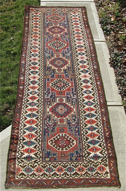 3' 3" x 9' 2" Northwest Persian with ends secured; selvage wrapping replaced.  Free Ship/U.S.    3 day returns policy.          