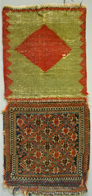 Kashkai Khodjin/ & Kelim, circa 1875
I bought this Khordjin because of the beautiful colors, especially the lime green. It has an excellent weave, and tho down to the knots most places still  ...