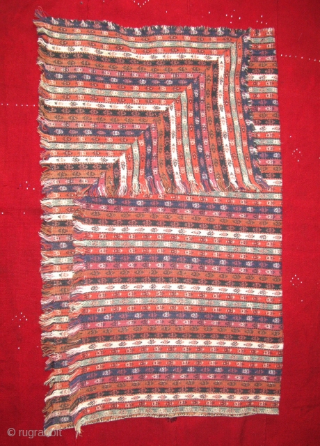 Old Alevi double faced textile early 20th C
Hand spun hand woven cotton in wonderful condition as shown.

Bought from an  Alevi grandmother in a village near Tokat in 2001.
about 65 x 90cm. 