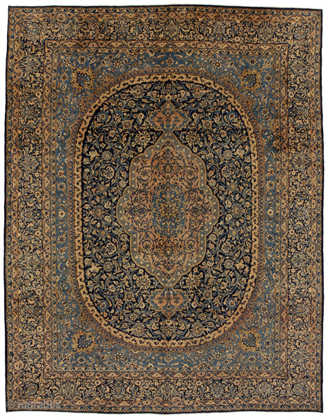 Kerman - Antique Persian Carpet

Size: 395x308 cm
Thickness: Medium (5-10mm)
Oldness: 100+ (Antique)
Pile - Warp: Wool on Cotton
Node Density: about 300,000 knots per m²
email:carpetu2@gmail.com
           