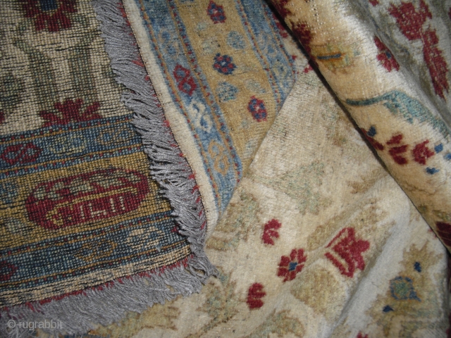 Old Ziegler Carpet - dated 1893 - fragmented condition - moth bites/holes - very soft and glossy wool - freshly washed - piece looks a bit jounger - I have no clue,  ...