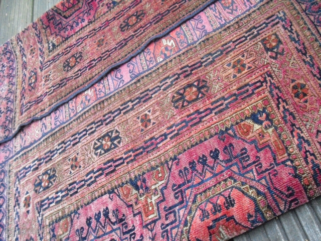 A rare Tekke chuval - very silky and velvety wool/ very fine  - one restored split - one moth bit - size: 122 x 68 cm      