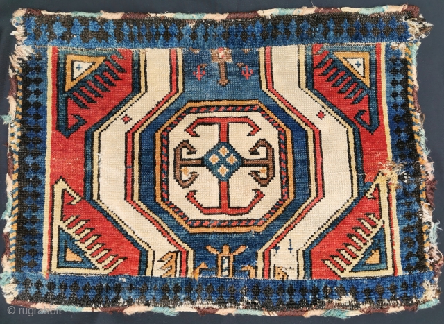 Caucasian carpet fragment, ca. 1800? 55 x 77 cm                        