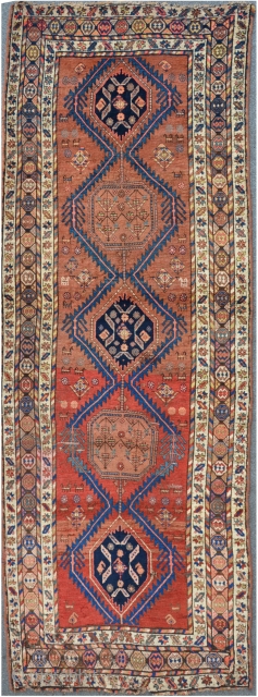Karabagh / Shusha long rug 345 x 114 cm, several moth damages at the lower end....but still maybe a good restoring project?!           