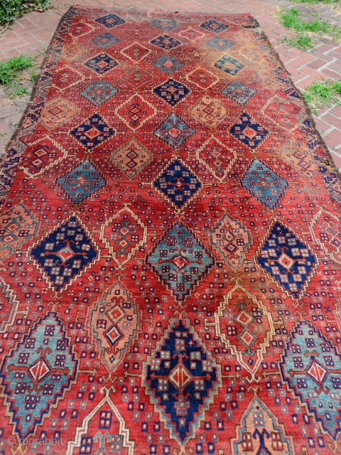 Spectacular Early 1800 Turkmen Ersari Beshir Carpet. Undocumented as far as I know. $1 NO RESERVE on eBay:
http://www.ebay.com/itm/NO-RES-SPECTACULAR-EARLY-1800s-TURKMEN-BESHIR-ERSARI-RUG-CARPET-MUSEUM-RUG-/311669850831?ssPageName=STRK:MESE:IT               
