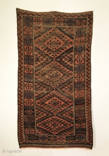 Chakhansur Baluch Rug.  Northwest Afghanistan.  Last Quarter 19th Century.  5 colors including purple.  78 x 41.  Clean and hand washed.        