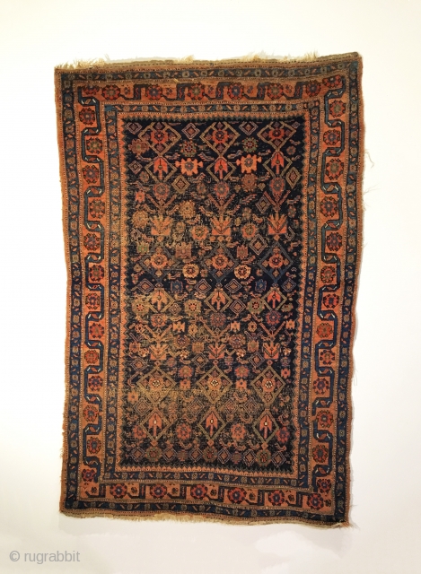 Bidjar Rug.  Late 19th Century.  Good condition.  7 colors including purple.  72 x 46.  Clean and hand washed.          