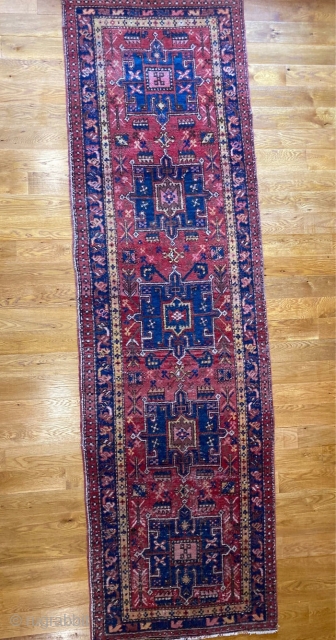 10’3” x 3’1" Karadja Runner [035]

An antique Karadja Azerbaijan runner. This piece features a five gol field with a center medallion and a hooked dragon design. Featuring six colors, this piece was  ...