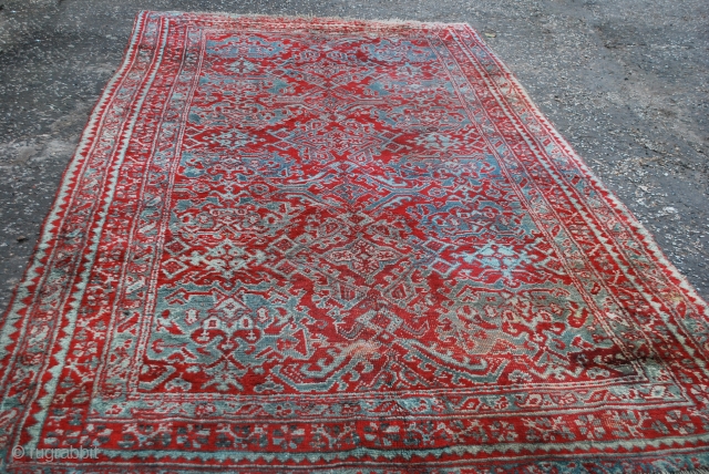 Turkish Oushak c.1930
Wool warp and weft foundation
Wool pile
Very good condition
size: 13' x 7'
4m x 2.2m

                  