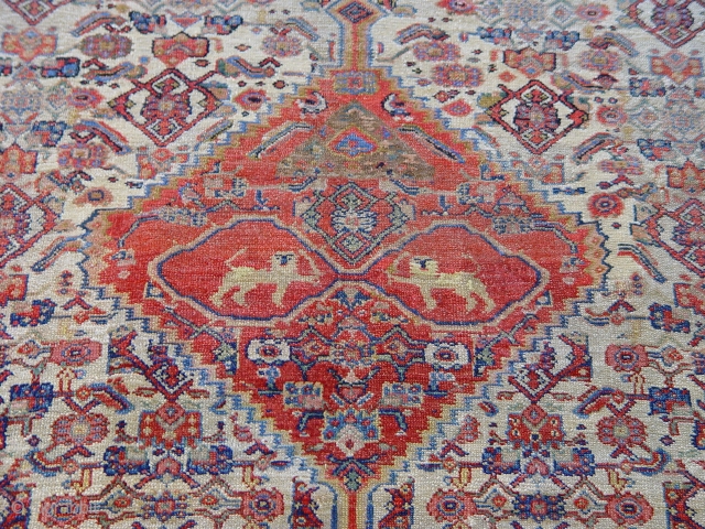 Fine Senneh rug 4'6" x 6'6" , circa 1800 , wool on cotton , no wears, very good condition.              