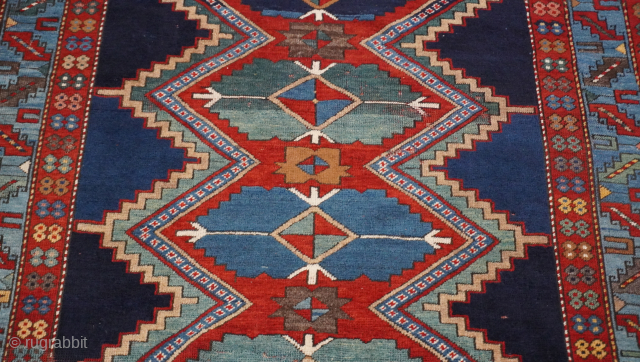 Antique Kazak Caucasian rug ca. 1880s, size is 5'3" x 7'11" ft. thetriballooms@yahoo.com  
                  