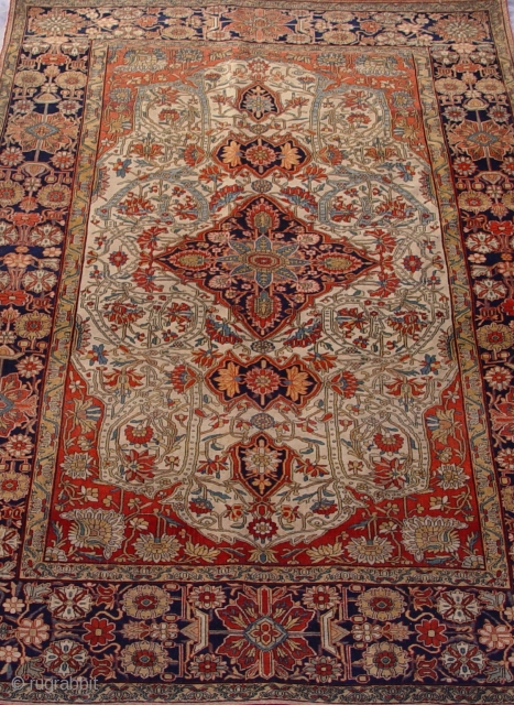 Persian Mohtasham Kashan rug size 4'4" x 6'9" (132 x 206 cm.) exceptional piece, 448 kpsi ,                