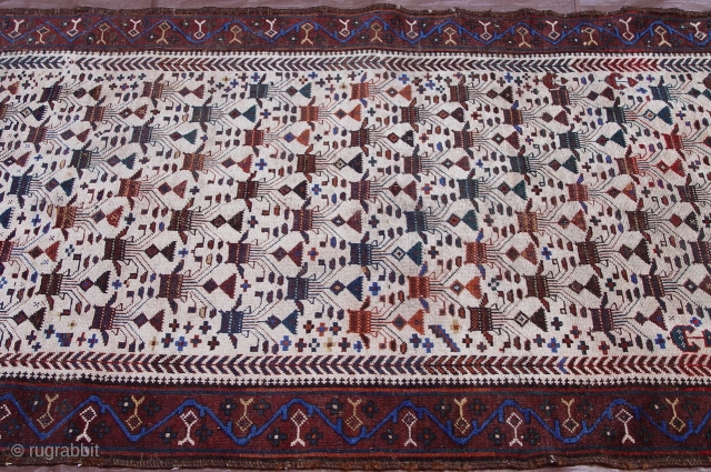 Antique Baluch rug ,circa 1870s, (3'6" x 6'10" ft.) or (106 x 209 cm.)                   