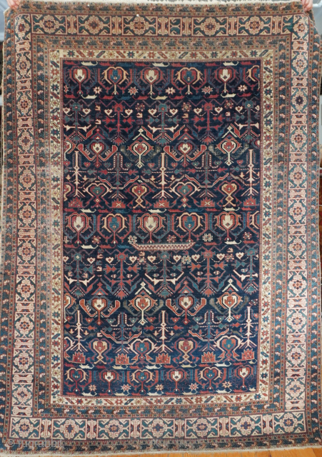 Antique Caucasian Kuba 19th Century Rug it is 4'4" x 6' ft. Gorgeous design and colors, professionally hand washed.              