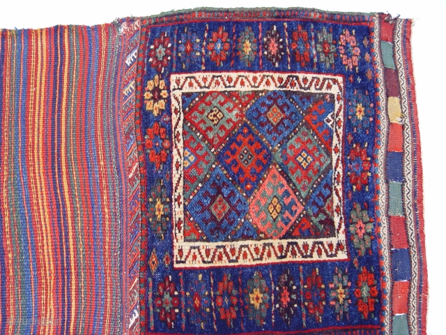 Antique Jaf Kurd saddle bag, 2' x 3', 100% wool, wonderful condition, amazing colors.                   