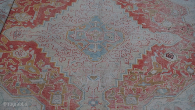 Antique Turkish Oushak Palace size Rug ca. 1880s or older, it is (17'6" x 19'ft), 100% Wool.                