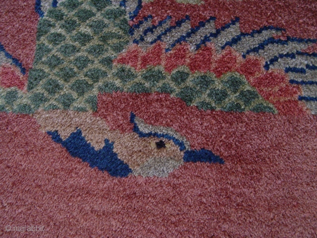 An antique Ceremonial Peking Chinese rug, size 3' X 6' , circa 1900-1910                    