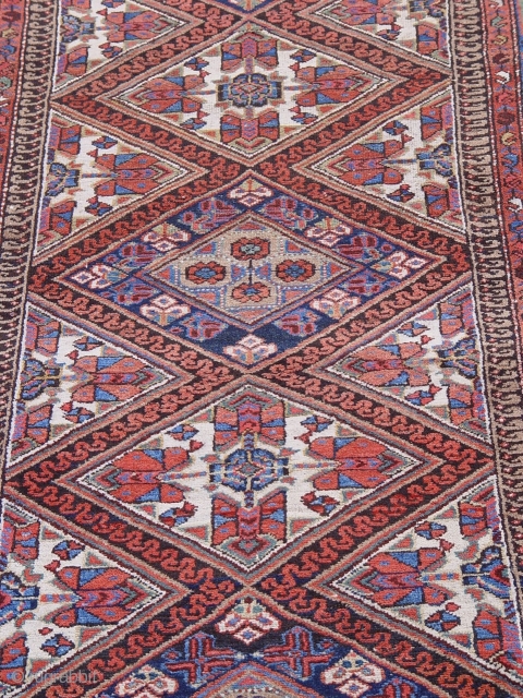 Antique Persian Karaja rug, ca. 1900-1910, it is 4' x 7', hand washed and cleaned, very good condition.               