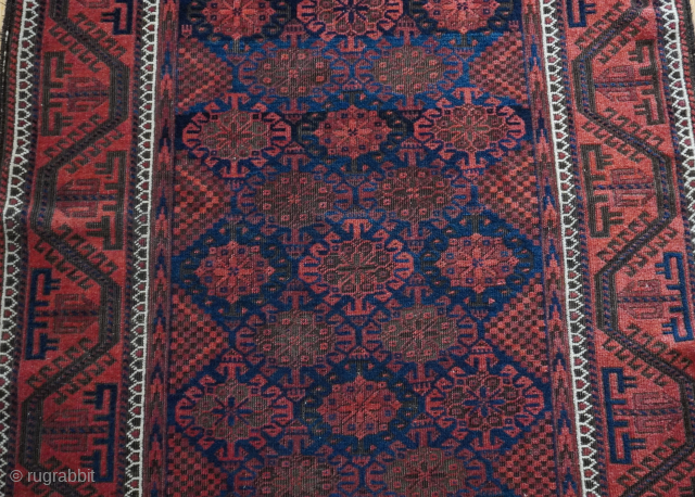 Antique Baluch Rug size is 3'6" x 6' ft.                        