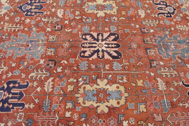 Antique Persian Heriz Serapi rug, circa 1880-1900 , 8'2" x 11'4"ft. great condition.                    