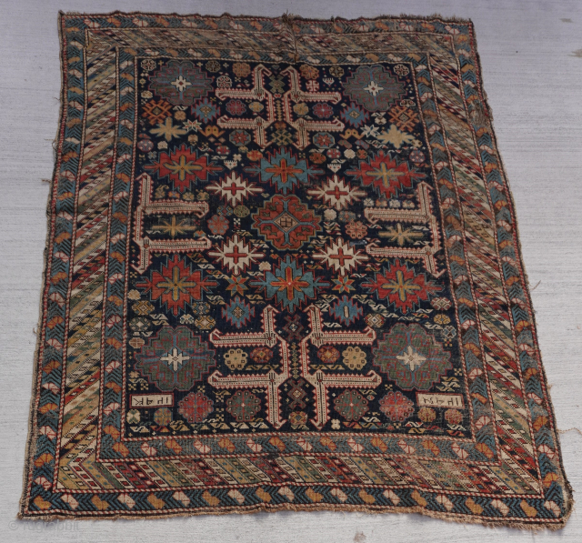 Antique Caucasian Shiravan rug ca. 19th century 3 x 5 ft.                      