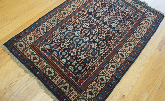 Antique Caucasian Konagkend Kuba rug circa 19th century size 4' x 5'10" ft.                    