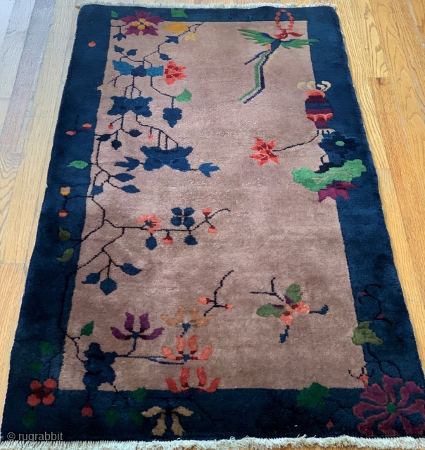 Antique Art Deco Chinese Oriental Rug ca.1920s, excellent condition, full pile, professionally hand washed recently.                  