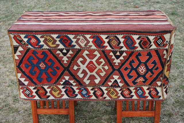 An Antique Shah Sevan Storage Bag/Cargo bag/Baby Cradle , 42" W x20" H x18" D,                  