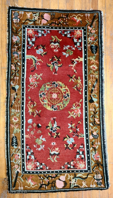 Sleeping carpet
Tibet. 
Late 19th Century
31 x 57 inches                         