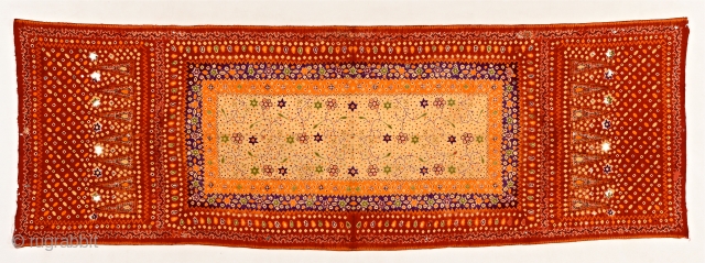 Superb silk, tie-dyed Palembang shawl, Sumatra. around 1900. item S47. Size:225x75cm. some corrosion. visit www.tinatabone.com                  