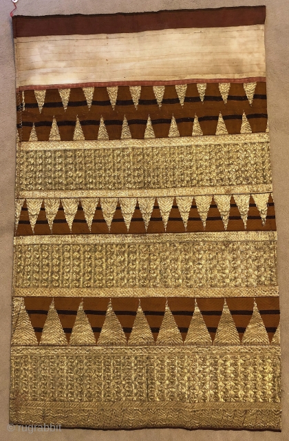 Ceremonial Sarung-c 1900.Lampung, Sumatra, richly woven affluent attire of Abung people. Published Khan Majlis 1991. Size 105x66cm. please ask/www.tinatabone.com              