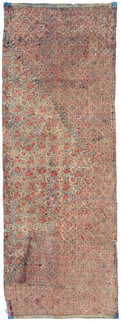 India, Coromandelcoast. 18/19th c. Fragment - half part of dodot cloth. Size 108x300cm. www.tinatabone.com                   