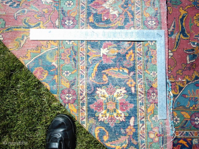 RESCUE THIS RUG so I don't chop it up into pillows! Offered is this TABRIZ - looking rug from a Cheyenne Wyoming estate, (when I look closely at the weave, I wonder  ...