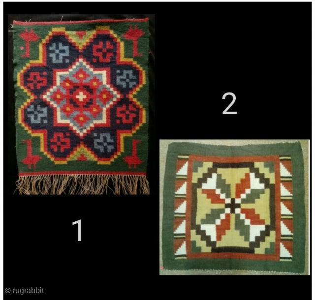 1»» Swedish röllakan kilim, size: 45*39 cm, 2»» Swedish kilim, size: 44*50cm
                     