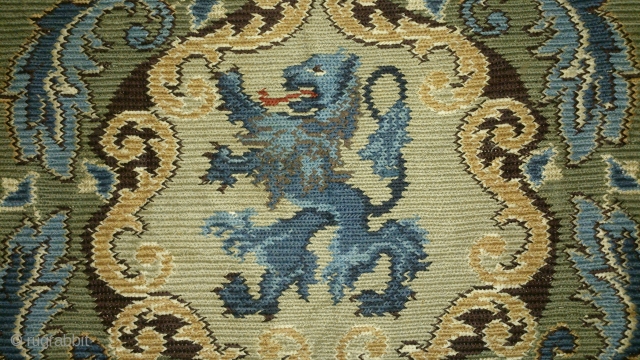 Antique Dragon embroidery, no: 192, size: 54*45cm, wool and metal on linen, all natural colors.                  