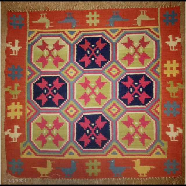 Swedish röllakan kilim, size: 61*59 cm                           