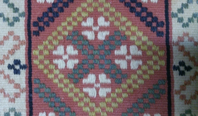 Antique Swedish Kilim, no: 256, size: 59*35cm, wool on cotton, all natural colors.                    