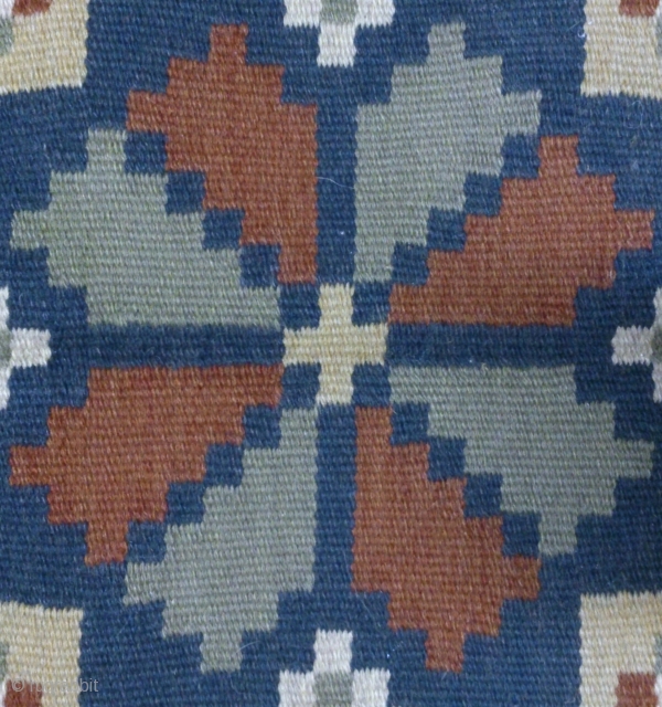 Antique Swedish kilim(Rolakan technique), no: 257, size: 41*45cm, wool on cotton, all natural colors.                   