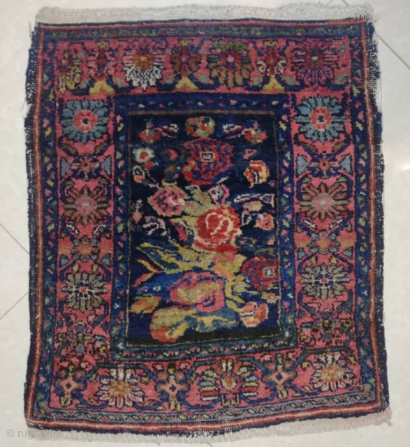 Antique Bijar pillow rugs, back pile damaged                          