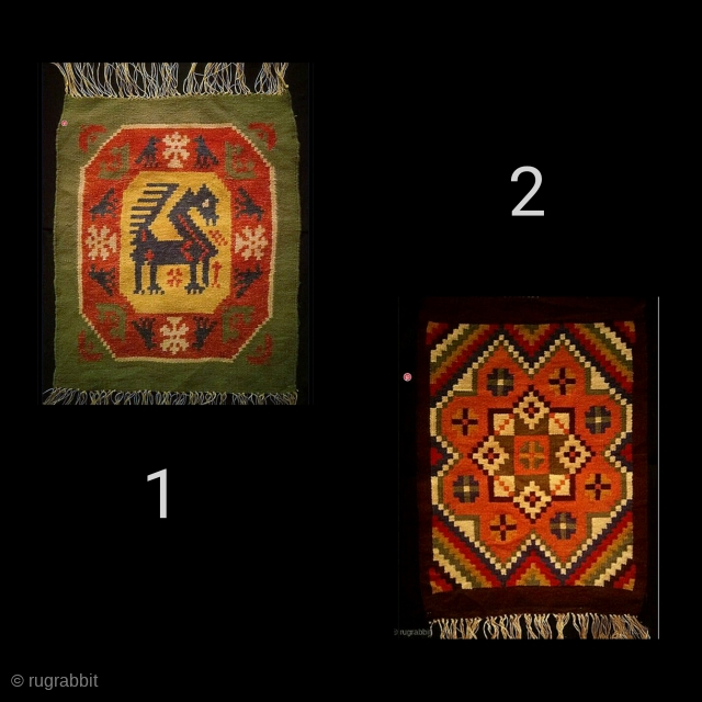 1»» Swedish röllakan kilim, size: 54*44 cm, 2»» Swedish kilim, size: 58*42 cm                    