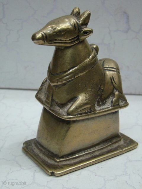 Brass Nandi Statue The 'vahana' or carrier of Shiva,

The Nandi Bull is always to be found facing the 'shivalingam' in places of worship. Nandi represents the creative energies of the restless mind  ...