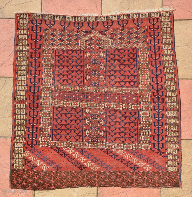 Rare Tekke Engsi mid 19th century, not enough left these kind of engsi's for collectors. it's size is 128 x 124 cm           