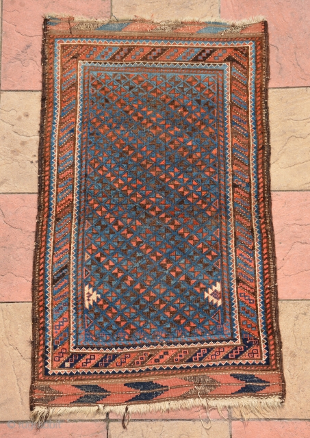 Baluch rug 1900, size is 162 x 92 cm                        