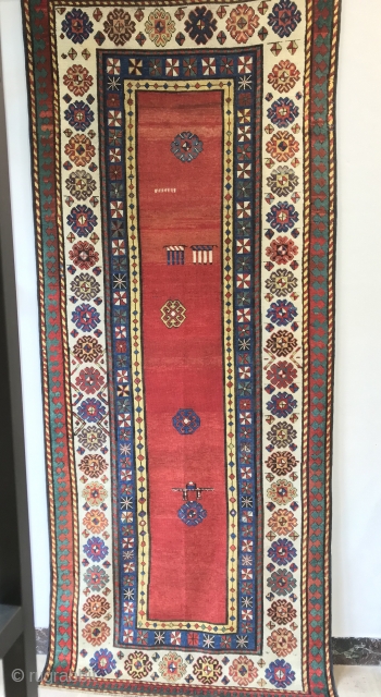 Caucasian Talish antique cm 2.65x1.10    19th century, very good condition, natural colour , very rare red Talish rug.
Please more info : info@anatoliantappeti.com        