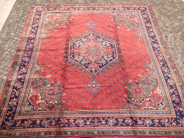 antique ANATOLIAN ushak CARPET  CM 3.82 X 3.40  .100 years old CIRCA  GOOD CONDITION  FULL PILE 
MORE INFO PLEASE INFO@ANATOLIANTAPPETI.COM         