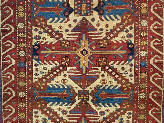 antique Caucasian  small zeikur  soft wool eccellent condition  cm 1,30 x 0,88. 19th century  1860/80 circa             