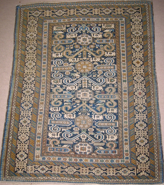  antique caucasian  sirwan  perpedil  rug  cm 1.35 x 1.10  fine  quality               