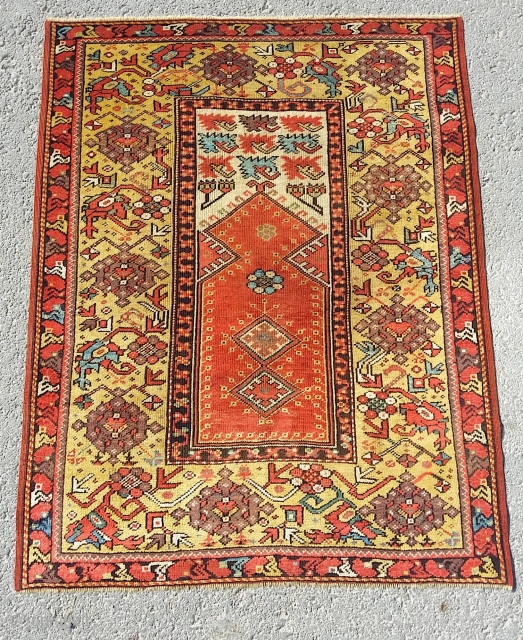 WEST ANATOLIAN. MELAS PRAYER RUG CM 1,28 X 1,00 19TH CENTURY EXCELLENT CONDITION                    